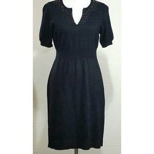 Loft Factory Black Embellished Sweater Dress Sz M